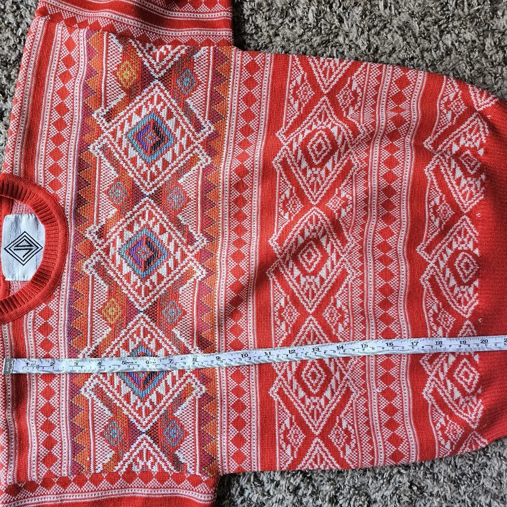 VTG SUN VALLEY WOMENS SKI AZTEC SWEATER NORDIC‎ FISHERMAN CORE WOOL SZ M-L
